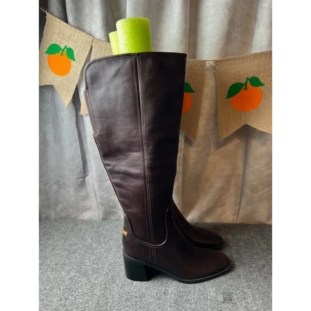 Naturalizer 27 EDIT Edda Dark Brown Leather Wide Calf Knee High Boot. Sz: 7M WC - Picture 3 of 12